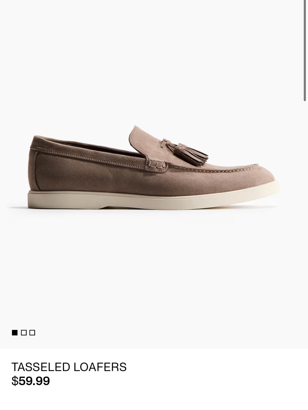H&M Men's Tasseled Loafers in Taupe